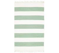 RugVista Cotton Stripe, Alfombra, Kilim, 100 x 160 cm, Rectangular, Pelo Corto, Limpieza en seco, Certificado Care & Fair, Mint