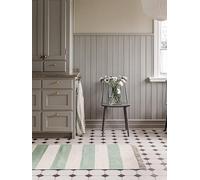 RugVista Cotton Stripe, Alfombra, Kilim, 80 x 300 cm, Rectangular, Pelo Corto, Sala de Estar, Comedor, Dormitorio, Cocina, Pasillo, Limpieza en seco, Certificado Care & Fair, Mint