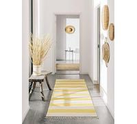 RugVista Cotton Stripe, Alfombra, Kilim Moderno, 80 x 250 cm, Rectangular, Pelo Corto, Sala de Estar, Comedor, Dormitorio, Cocina, Pasillo, Limpieza en seco, Certificado Care & Fair, Amarillo