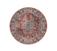 RugVista Galaxy Oriental, Alfombra, Orientales, Ø 160 cm, Redondo, Pelo Corto, Sala de Estar, Dormitorio, Cocina, Lavado a máquina, Óxido/Azul