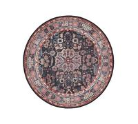 RugVista Galaxy Oriental, Alfombra, Orientales, Ø 160 cm, Redondo, Pelo Corto, Sala de Estar, Dormitorio, Cocina, Lavado a máquina, Azul/Negro