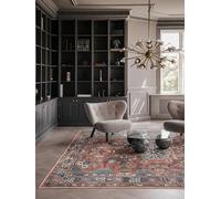 RugVista Galaxy Oriental, Alfombra, Orientales, 200 x 300 cm, Rectangular, Pelo Corto, Sala de Estar, Dormitorio, Cocina, Lavado a máquina, Óxido/Azul
