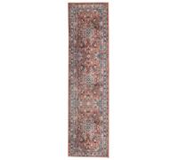 RugVista Galaxy Oriental, Alfombra, Orientales, 80 x 300 cm, Rectangular, Pelo Corto, Sala de Estar, Dormitorio, Cocina, Pasillo, Lavado a máquina, Óxido/Azul