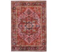 RugVista Georgia Oriental, Alfombra, Orientales, 120 x 180 cm, Rectangular, Pelo Corto, Sala de Estar, Dormitorio, Cocina, Lavado a máquina, Rojo/Rosa