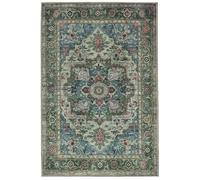 RugVista Georgia Oriental, Alfombra, Orientales, 120 x 180 cm, Rectangular, Pelo Corto, Sala de Estar, Dormitorio, Cocina, Lavado a máquina, Verde/Multi