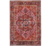 RugVista Georgia Oriental, Alfombra, Orientales, 160 x 230 cm, Rectangular, Pelo Corto, Sala de Estar, Dormitorio, Cocina, Lavado a máquina, Rojo/Rosa