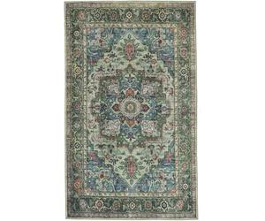 RugVista Georgia Oriental, Alfombra, Orientales, 160 x 230 cm, Rectangular, Pelo Corto, Sala de Estar, Dormitorio, Cocina, Lavado a máquina, Verde/Multi