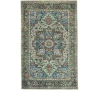 RugVista Georgia Oriental, Alfombra, Orientales, 200 x 300 cm, Rectangular, Pelo Corto, Sala de Estar, Dormitorio, Cocina, Lavado a máquina, Verde/Multi