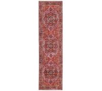 RugVista Georgia Oriental, Alfombra, Orientales, 80 x 300 cm, Rectangular, Pelo Corto, Sala de Estar, Dormitorio, Cocina, Pasillo, Lavado a máquina, Rojo/Rosa