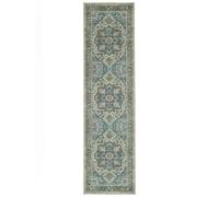 RugVista Georgia Oriental, Alfombra, Orientales, 80 x 300 cm, Rectangular, Pelo Corto, Sala de Estar, Dormitorio, Cocina, Pasillo, Lavado a máquina, Verde/Multi