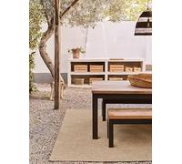 RugVista Jutte, Alfombra de Exterior y Interior, Rectangular, 100 x 160 cm, Alfombra para Exteriores, Polipropileno, Resistente a Manchas y al Agua, Lavable a 30°C, para balcón terraza jardín, Beige