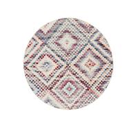 RugVista Layla, Alfombra Interior y Exterior, Modernas, Ø 160 cm, Redondo, Pelo Corto, Patio, Lavado a Mano, Resistente los Rayos UV, Multicolore