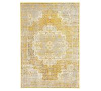 RugVista Nadia, Alfombra, Vintage, 160 x 230 cm, Rectangular, Pelo Medio, Sala de Estar, Comedor, Dormitorio, Cocina, Limpieza en seco, Oeko_Tex_100, Amarillo