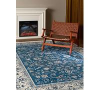 RugVista Nain Florentine, Alfombra, Persas Tradicionales, 140 x 200 cm, Rectangular, Pelo Medio, Sala de Estar, Comedor, Dormitorio, Cocina, Limpieza en seco, Oeko_Tex_100, Claro Azul