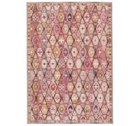RugVista Nenax, Alfombra, Modernas, 100 x 160 cm, Rectangular, Pelo Corto, Sala de Estar, Cocina, Lavado a Mano, Oeko_Tex_100, Rojo/Rosa