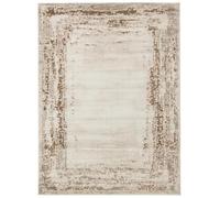 RugVista Olivier, Alfombra, Modernas, 200 x 300 cm, Rectangular, Pelo Medio, Sala de Estar, Dormitorio, Limpieza en seco, Oeko_Tex_100, Claro Beige/Dorado