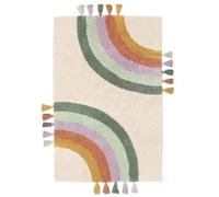 RugVista Rainbow Alfombra Infantil, 100 x 160 cm, Off Blanco/Multi | Modernas, Niños, Rectangular, Pelo medio, Lavado a máquina, Oeko-Tex 100, Sin productos químicos peligrosos, Cuarto del bebé