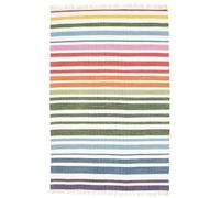 RugVista Rainbow Stripe, Alfombra, Kilim Moderno, 200 x 140 cm, Rectangular, Pelo Corto, Sala de Estar, Comedor, Dormitorio, Limpieza en seco, Certificado Care & Fair, Blanco
