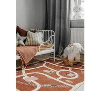 RugVista Road Map, Alfombra Infantil, Alfombras Modernas, 160 x 230 cm, Rectangular, Pelo Corto, Cuarto del bebé, Lavado a máquina, Sin Productos químicos peligrosos, Óxido/Multi