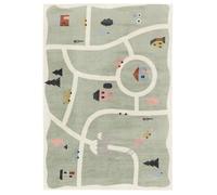 RugVista Road Map, Alfombra Infantil, Alfombras Modernas, 230 x 160 cm, Rectangular, Pelo Corto, Cuarto del bebé, Lavado a máquina, Sin Productos químicos peligrosos, Verde/Multi