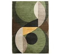 RugVista Rondo, Alfombra Moderna, Pelo Corto, 160 x 230 cm, Rectangular, Calidad cert. Oeko-Tex Standard 100, Poliéster, Pasillo, Dormitorio, Cocina, Salón, Despacho, Verde Amarillo