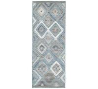 RugVista Sabine, Alfombra Interior y Exterior, Modernas, 80 x 200 cm, Rectangular, Pelo Medio, Pasillo, Patio, Lavado a Mano, Resistente los Rayos UV, Azul