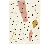 RugVista Spotty, Alfombra Infantil, 100 x 160 cm, Alfombra para niños, Alfombra de Juegos Bebe, Tejido a Mano Peludo, Anudada a máquina, Pelo Alto, Sin sustancias nocivas, Blanco Hueso