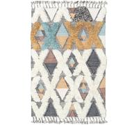 RugVista Xavier, Alfombra Kilim Moderna, Pelo Corto, 120 x 180 cm, Rectangular, Calidad cert. Care & Fair, Lana, Pasillo, Dormitorio, Cocina, Salón, Despacho, Multicolor/Blanco Roto