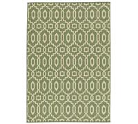RugVista Zellige, Alfombra, Alfombras Modernas, 200 x 140 cm, Rectangular, Pelo Corto, Sala de Estar, Dormitorio, Lavado a Mano, Oeko_Tex_100, Verde/Beige