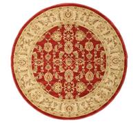 RugVista Ziegler Kaspin, Alfombra, Orientales, Ø 150 cm, Redondo, Pelo Medio, Sala de Estar, Comedor, Dormitorio, Cocina, Pasillo, Limpieza en seco, Oeko_Tex_100, Rojo