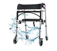 RUHEN Andador Vertical con Asiento Bastidor con Ruedas Andador Ajustable en Altura con Freno y Ruedas Rehabilitación Plegable Ligero Ayudas auxiliares a la Movilidad para Ancianos discapacitados