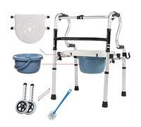 RUHEN Caminador Andador Andador Auxiliar Andador Plegable Ajustable de 8 Niveles andadores estándar de Aluminio para Ancianos y discapacitados Capacidad de Carga: 330 lbs