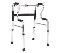 RUHEN Caminante Anciano Bastón de Cuatro Patas Caminador Curvo Doble Refuerzo de Marco para Caminar Anciano Walker de Aluminio Bastón Antideslizante con