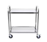 RUHEN Carritos móviles, Carrito de Servicio y utilitario de Acero Inoxidable de 2 Niveles, carritos para Equipos de Laboratorio, carros para Herramientas de Hotel de Belleza/L- 95 x 50 x 96 cm