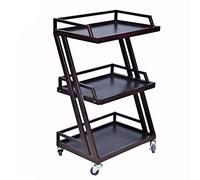 RUHEN Carro de Servicio y utilitario de Madera para salón de Belleza, SPA, Carrito con Ruedas de 3 Niveles, carros para Equipos de Laboratorio de Tratamiento, Carro de Herramientas para Hotel