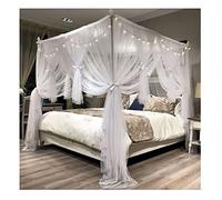 RUHEN Dosel de Cama de 4 Postes esquineros Estilo Europeo, mosquitero con Soporte de Acero Inoxidable, decoración para Dormitorio con Camas Individuales, Queen y King.