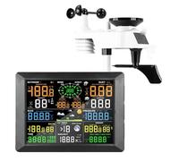 RUHEN Estación meteorológica inalámbrica con Internet Pronóstico del Tiempo Temperatura Presión Humedad Viento Pluviómetro Frase Lunar Despertador Probador