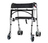 RUHEN Mobility Walker Seniors Wandator Walker con Ruedas y Frenos Plegable Lightweight Walker Glides con Asiento y Asas Roller Walker de Aluminio