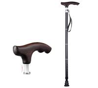 RUHEN Muleta de Codo de Aluminio para Personas Mayores y Adultos, Ajuste de Altura de 5 Niveles, bastón Ligero para Caminar con empuñadura de Madera y Correa para la muñeca, Soporte