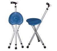 RUHEN Muletas Bastones Plegables, Aleación De Aluminio Engrosada Altura Ajustable 3 Patas Bastón Taburete Hombre Mujer Anciano Metal/Azul / 27 x cm