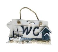 RUHEN Placa de Madera para Puerta de Inodoro, Placa Colgante de Estilo mediterráneo Tallada para Placa Trasera.