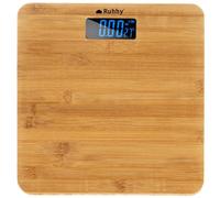 Báscula digital de baño (180 kg, funciona con pilas, bambú)
