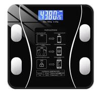 Ruhhy Báscula para personas de hasta 180 kg, pantalla LCD, Bluetooth, electrónica, BT inteligente, báscula de baño digital, sensores de alta precisión, apagado automático 22525