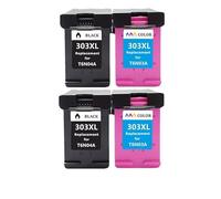 RUHJFBQL Cartucho de Tinta 303XL Compatible con impresoras Envy 6220, 6222, 6230, 6234, 6252, 6255, 7120, 7130, 7132 y 7155(2 BK 2 Color)