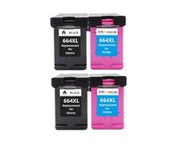RUHJFBQL Cartucho de Tinta 664XL Compatible for impresoras Deskjet 1115, 2135, 3635, 2138, 3636, 3638, 4535, 4536, 4538, 4675, 4676 y 4678.(2BK 2C)