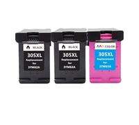 RUHJFBQL Cartucho de Tinta Compatible 305XL for Impresora Deskjet 2320, 2710, 2720, 2730, 1210 y 1215.(2 BK 1 Color)