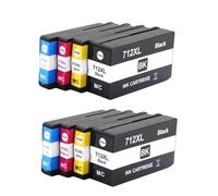RUHJFBQL Cartucho de Tinta de inyección de Tinta remanufacturado 712XL 3ED71A 3ED67A for impresoras DesignJet T210, T230, T250 y T650(712XL 2SET)