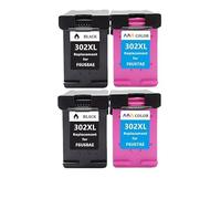 RUHJFBQL Cartucho de Tinta remanufacturado 302XL for impresoras Deskjet 1110, 2130, 1112, 3630, 3632, 3830, 4650, 4652, 4528, 4527 y 4523.(2bk and 2color)