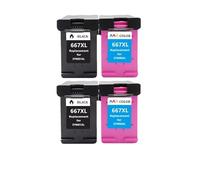 RUHJFBQL Cartucho de Tinta remanufacturado 667XL for impresoras DeskJet Ink Advantage 1275, 2374, 2375, 2376, 2775 y 2776(2bk and 2color)
