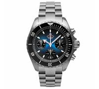 RUHLA Copa Glasbach Hill Cronógrafo de Cuarzo (43 mm) con Esfera Azul Oscuro y Brazalete de Acero Inoxidable 4970M3